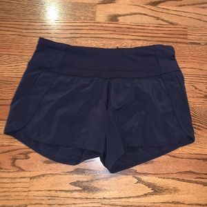 dark blue lululemon shorts